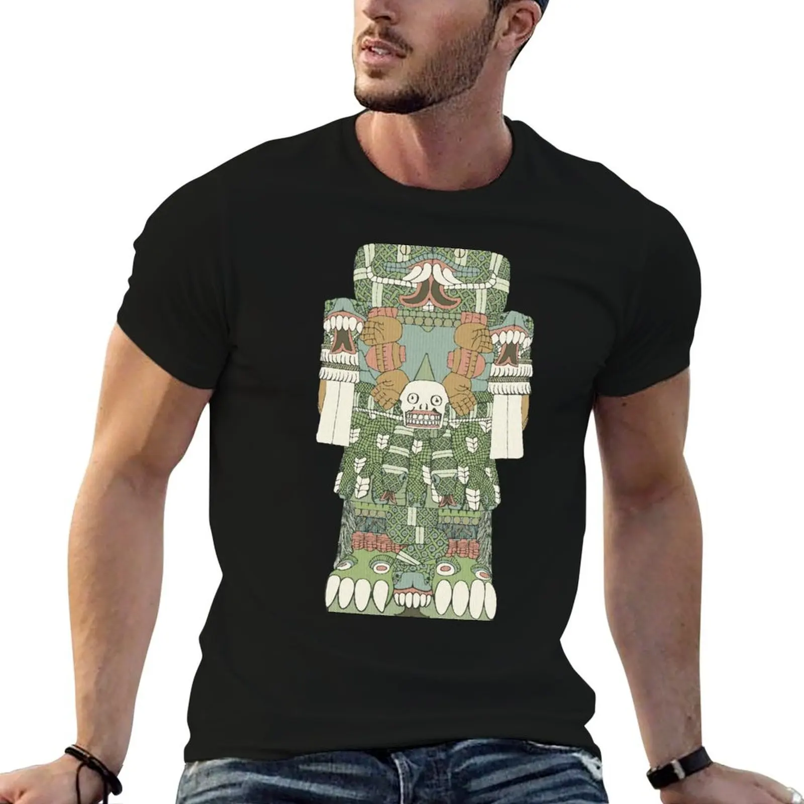 Coatlicue-Camiseta estilo Codex Borgia, camiseta de la diosa azteca de la fertilidad materna, camisetas de diseñador para hombre, camisetas gráficas