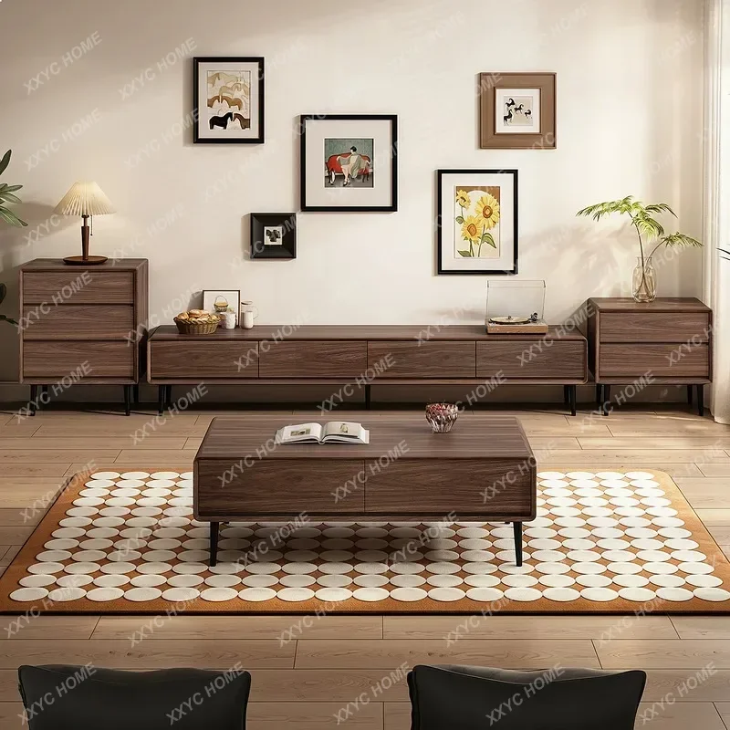 XXTV Stand Coffee Table Set Retro Style Living Room Storage Cabinet Modern Simple Media Console