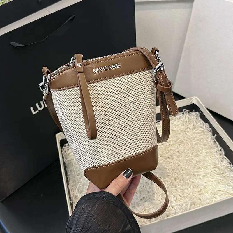 

WBS Shoulder Bags for Women 2024 Summer Vintage Bucket Bag Handbags and Purses Latest Fashion Hand Bag Contrast Color