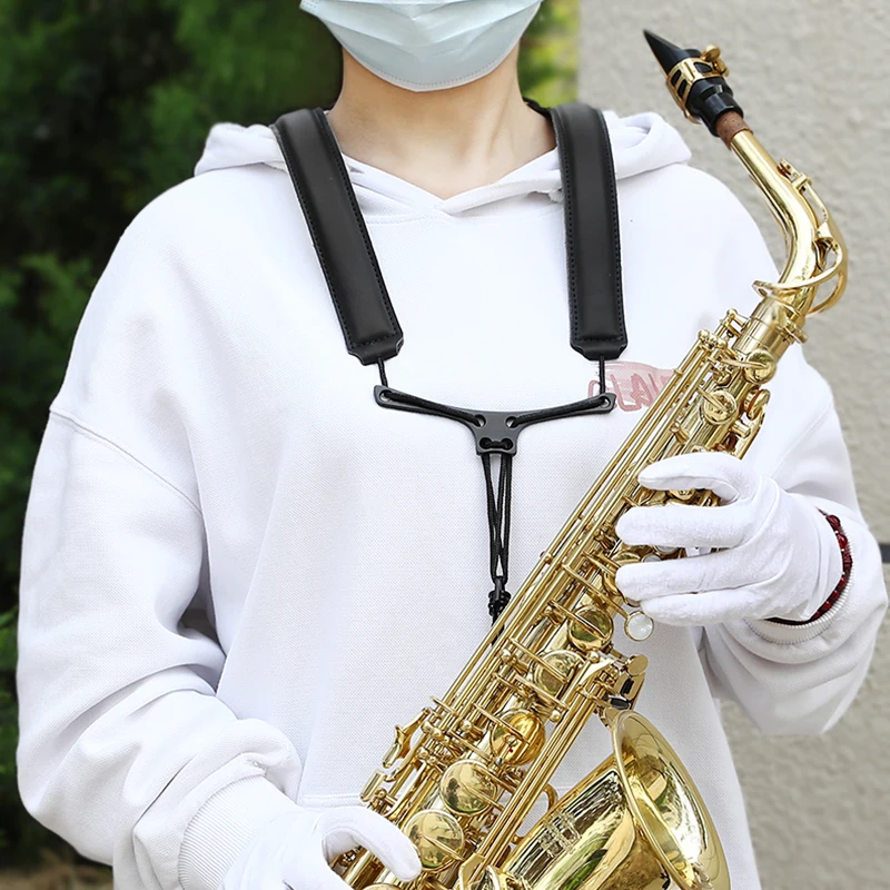 Share Rain High quality sax two shoulder straps alto tenor soprano sax straps Double Shoulder Strap