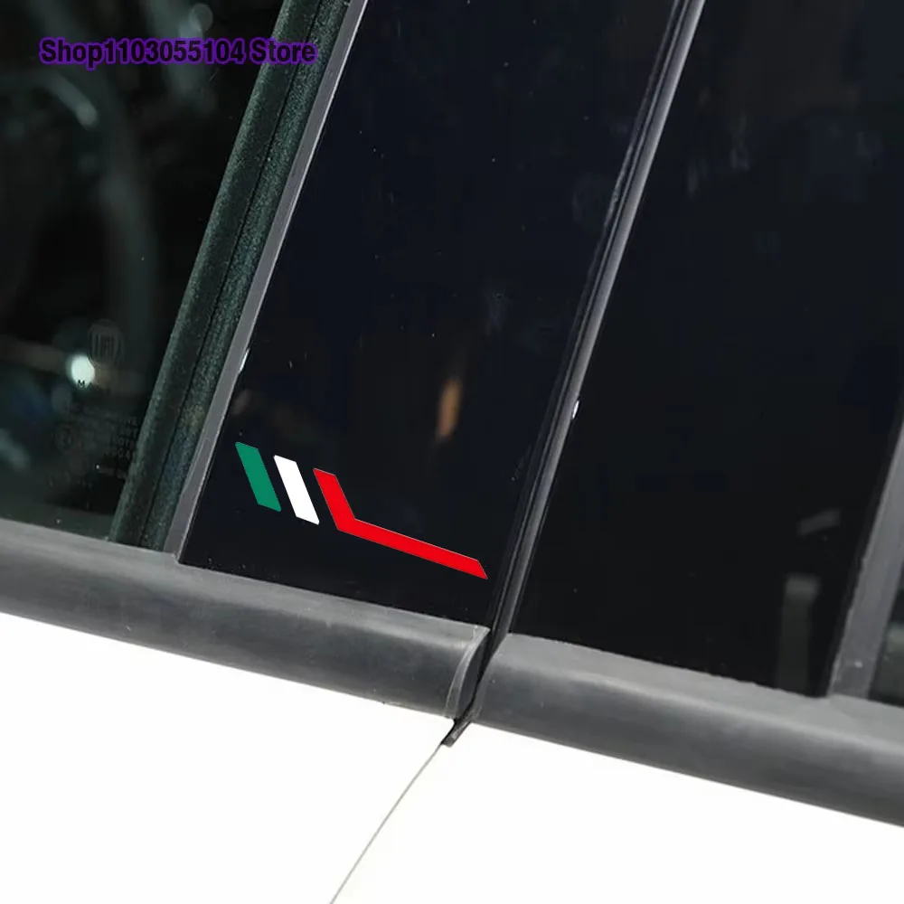 4pcs Italian Flag Color Vinyl Car Rearview Mirror Sticker For Fiat 500 Abarth PUNTO BRAVO QUBO Alfa Romeo Giulietta 159 Mito 147