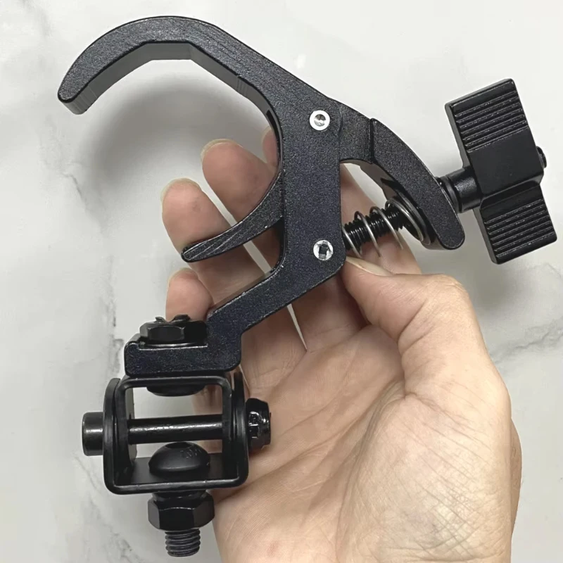 1pcs Aluminum Spring Folding Stage Light Hook, Universal Truss Clamp Hook for DJ Par, Moving Head, Beam Lights