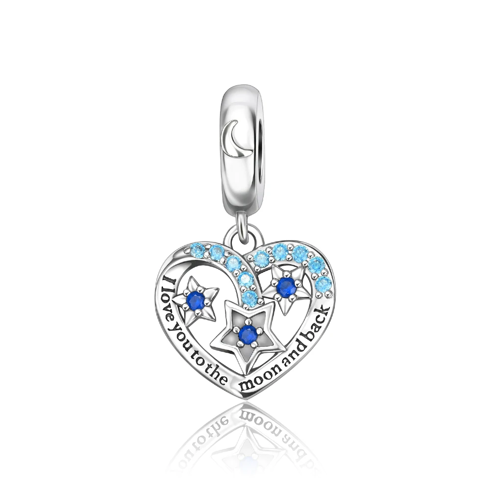 

Danturn 925 Sterling Silver Original Beads Heart-shaped Dangle Charm fit Snake Chain Bracelet Fashion Women Jewelry Making