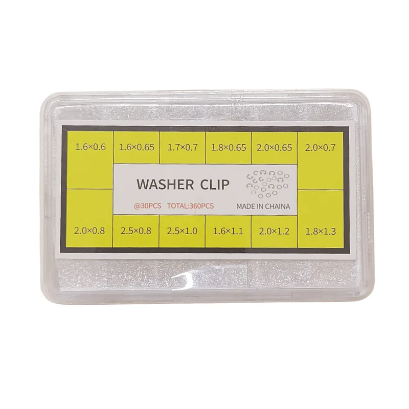 360Pcs Metal Washer Clip Kit - U-Shaped Pin Open Clip Fastener Hardware for Watch Repair GD545