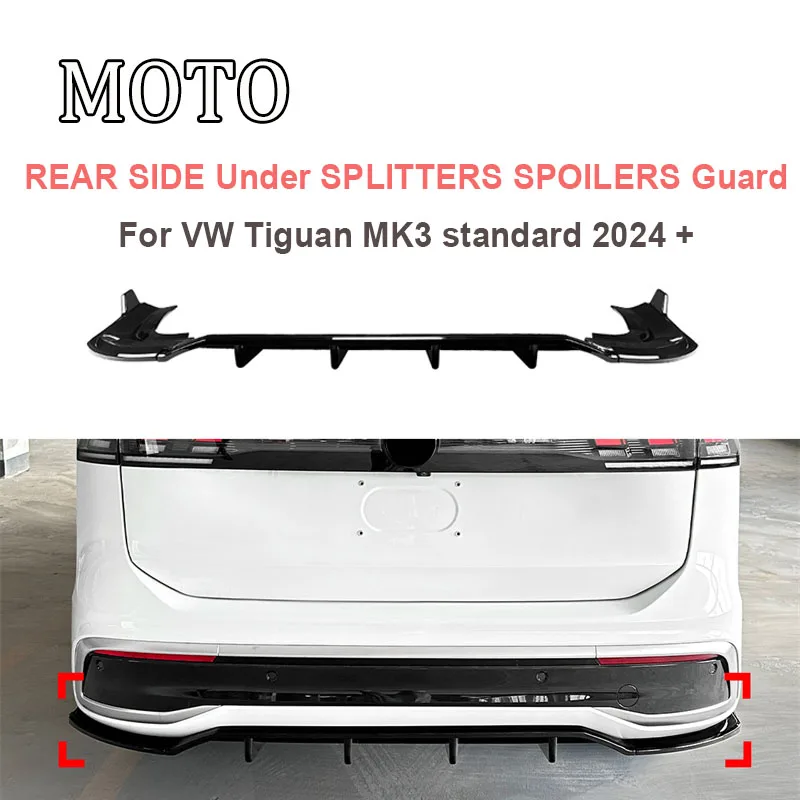 

Lower REAR Canard DIFFUSER REAR SIDE Under SPLITTERS SPOILERS Guard Protector For VW Tiguan MK3 standard 2024 +