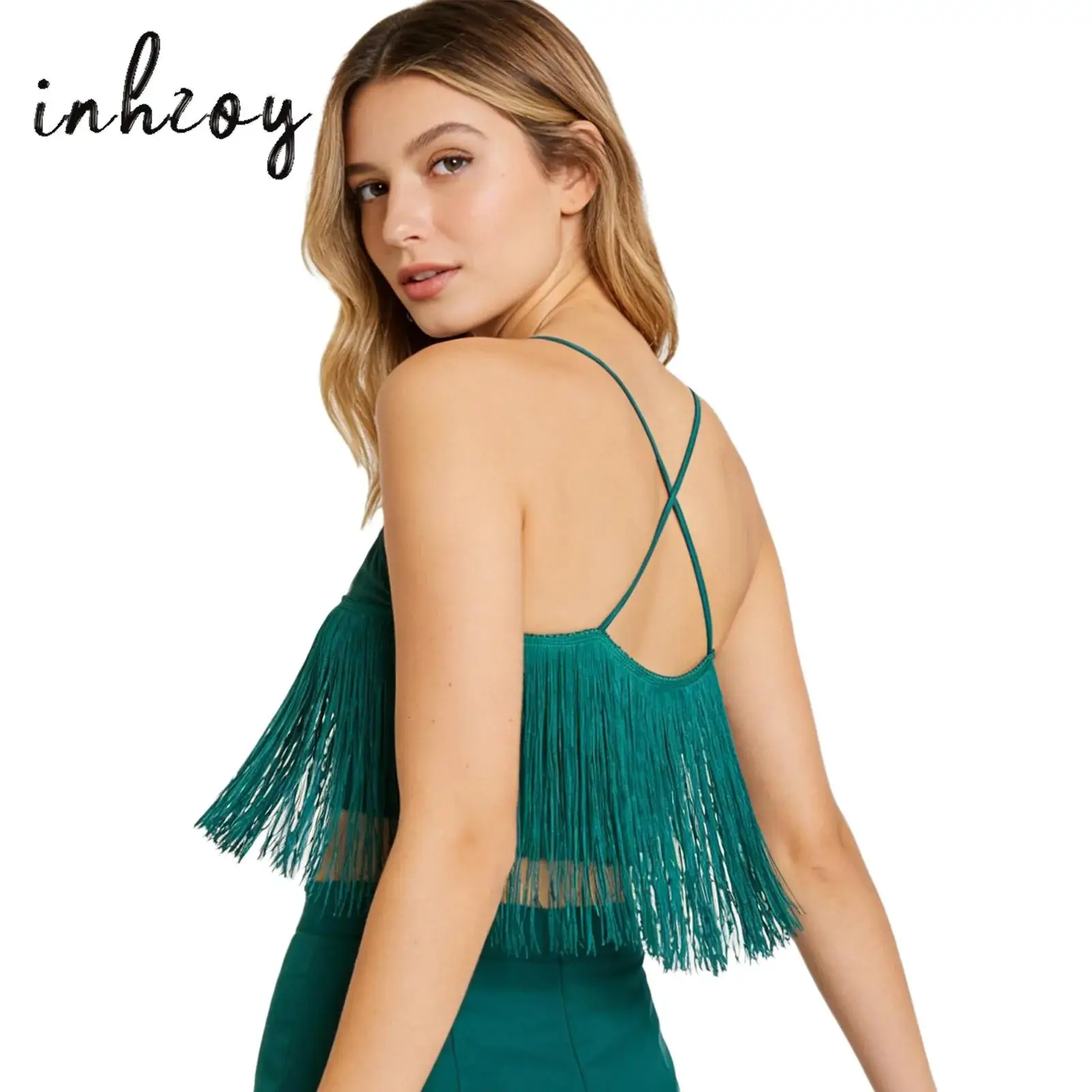 

Latin Dance Tassel Top Dance Practice Clothing Festival Stage Performance Costume Costume Women Ballroom Tassel Dress Camisole