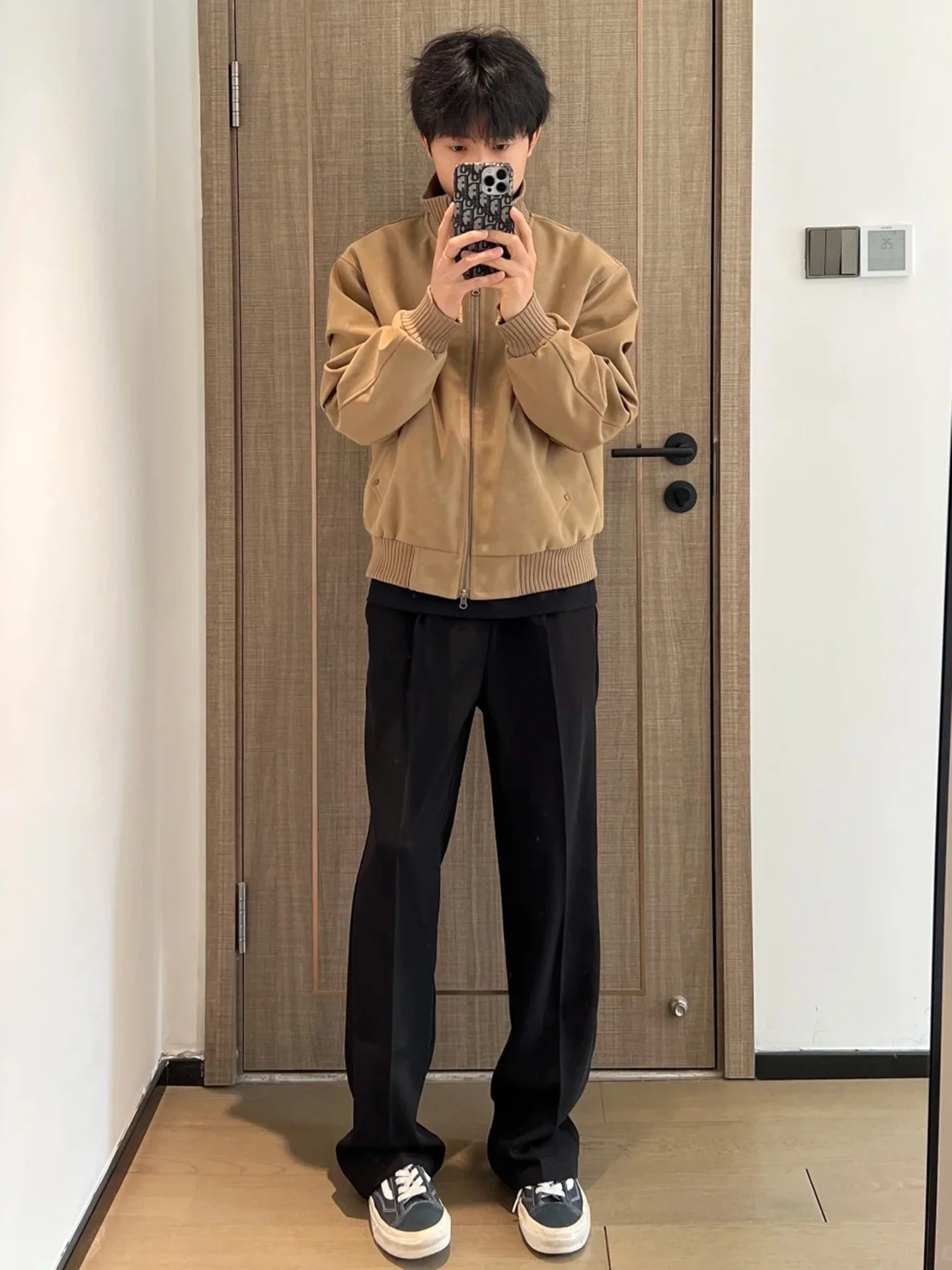 American Vibe Men's Bla Bell Bot Casual Pants Spring Autumn Folded Design Straight Drape CleanFit Knife Pants