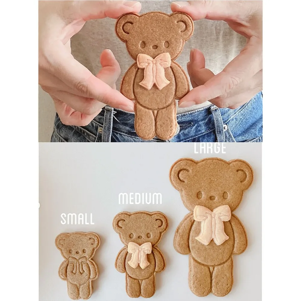 Cookie Cutters Cute Bear Cookie Mold 3D Cake Fondant Cutting Mold DIY Kitchen Baking Tools