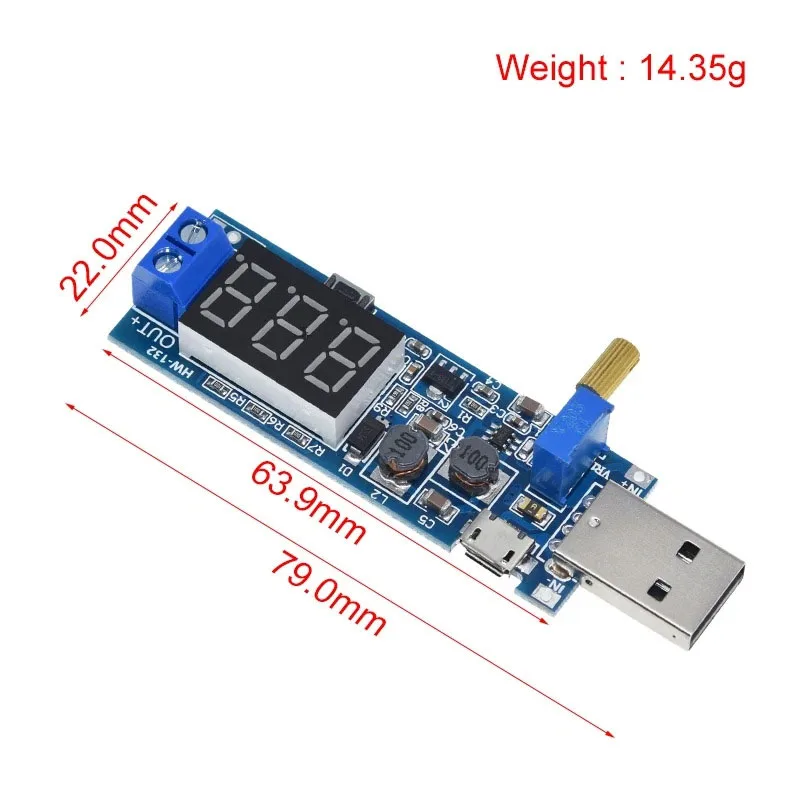 USB Type-C 5V to 1.2V-24V Boost/Buck Converter Module DC-DC  Step Up/Down Adjustable Power Supply Electronic DIY