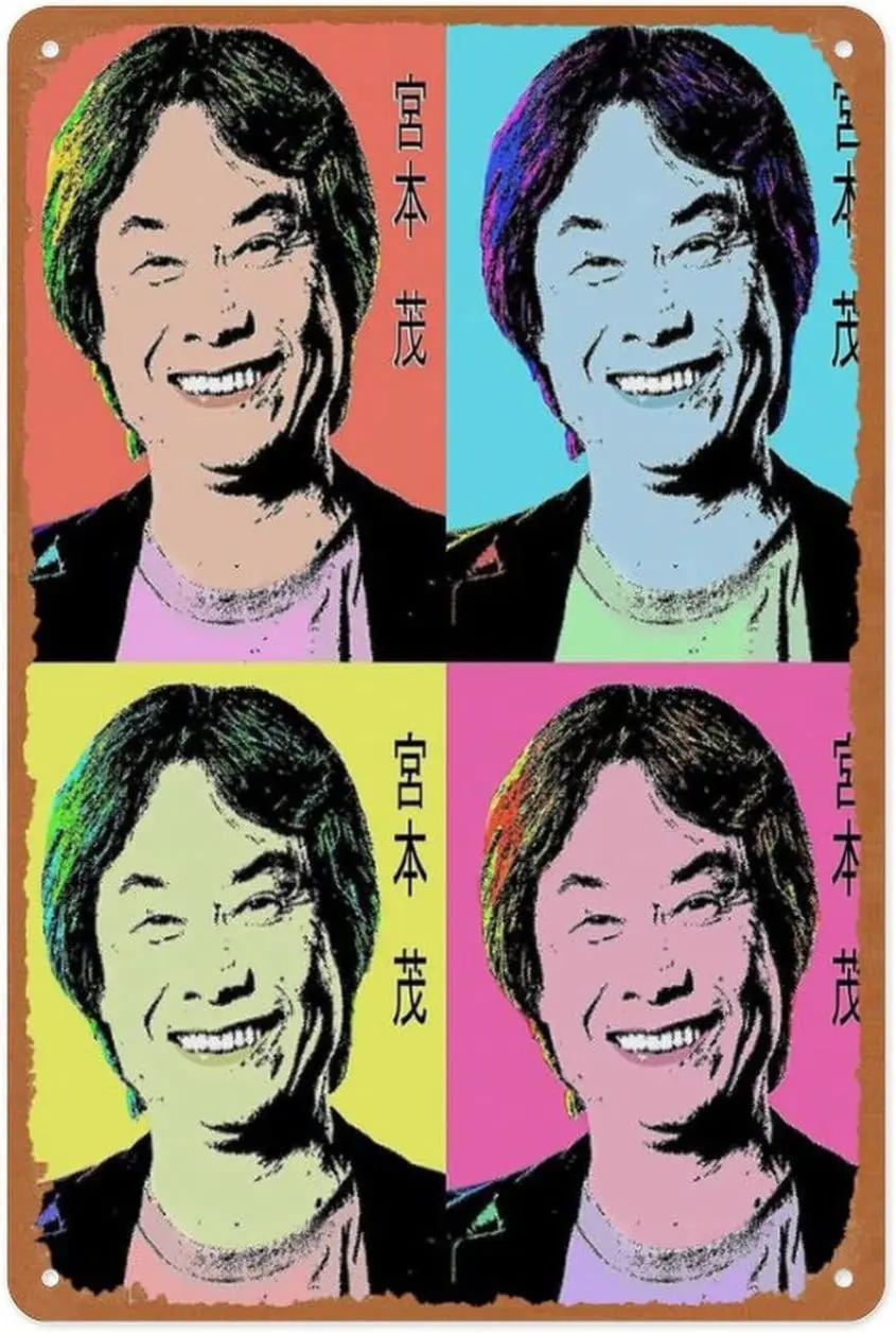 Vintage Metal Sign - Shigeru Miyamoto - 8x12 Inch Wall Art for Garage, Man Cave, Game Room, Coffee House Or Home Bar Decor