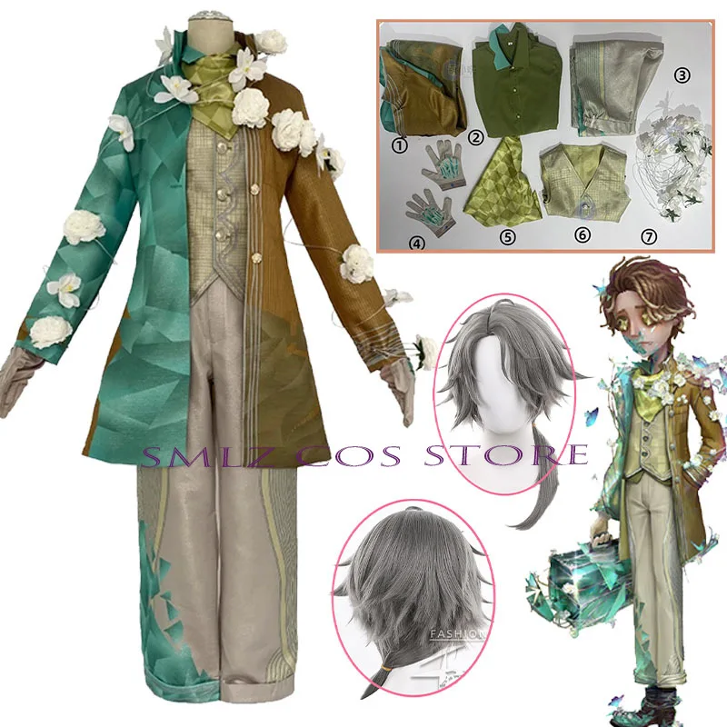 

Game Identity V Aesop Carl Embalmer Cosplay Costume Man Handsome Flower Uniform Suit Party Carnival Outfit for Men Woman