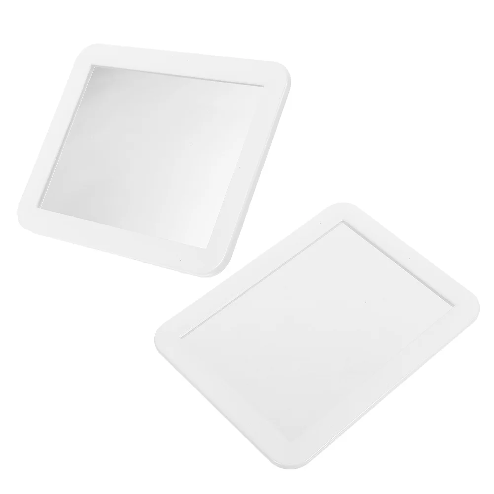 

2pcs Small Magnetic For Locker Rectangular Makeup Strong Magnet Hold Lightweight Vanity Mirror For Home Office Bathroom
