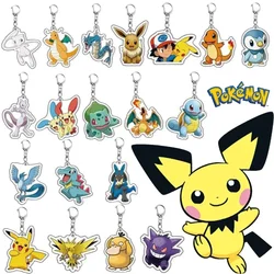 Pokemon Pikachu portachiavi Cartoon Charizard Gengar Mewtwo acrilico Double-sided Anime Action Figures portachiavi giocattoli ciondolo regali