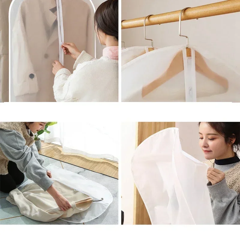 Dustproof Clothes Dust Cover Long Dress Suit Coat Dust Cover Closet Case Garment Storage Bag Clothes Wardrobes Hanging Organizer