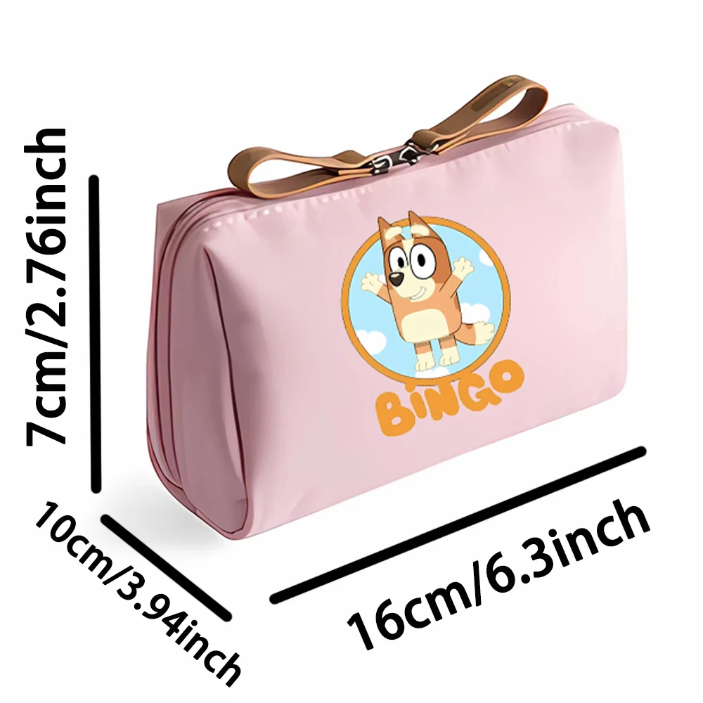 Bluey Women Pink Cosmetic Case for Girl Y2k Trendy Bingo Chilli Female Teenage Portable Student Coin Makeup Storage Bag Birthday