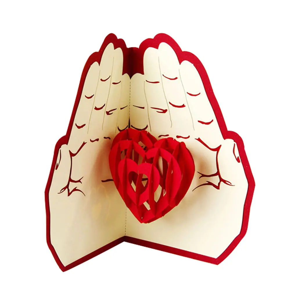 

2Pcs 3D Greeting Card Heart Shape for Special Occasions and Thanksgiving Wishes