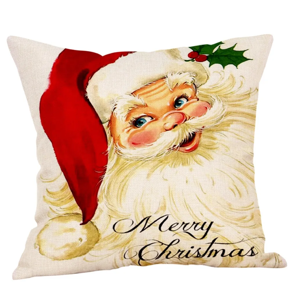 

45*45cm Red Merry Christmas Cushion Cover Pillowcase 2024 Christmas Decorations For Home Xmas Noel Ornament New Year Gift 20245