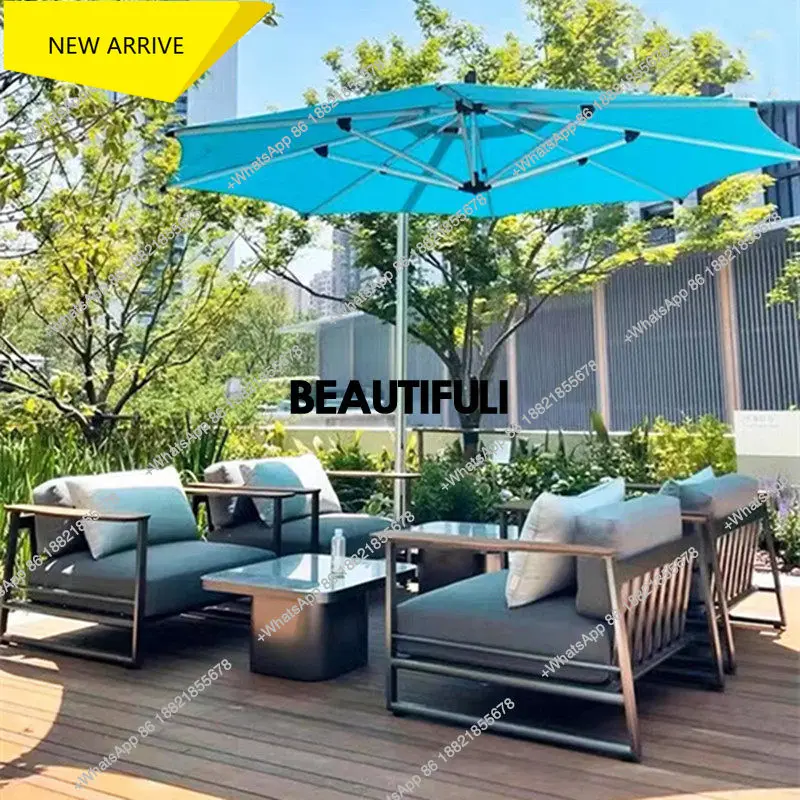 M138Stainless Steel Courtyard, Terrace, Hotel, Waterproof Sunbathing Villa, Leisure, Outdoor Nordic Furniture Combination