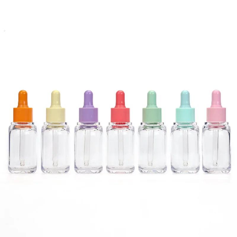 

10pcs/lot 1oz 30ml transparent pet dropper bottle color dropper original liquid essence sample sub-bottling