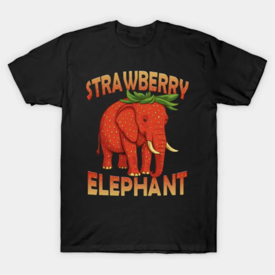 Camiseta infantil Meme Italian Brainrot fresa elefante para hombres y mujeres 100% camisetas de algodón camisetas de manga corta J104