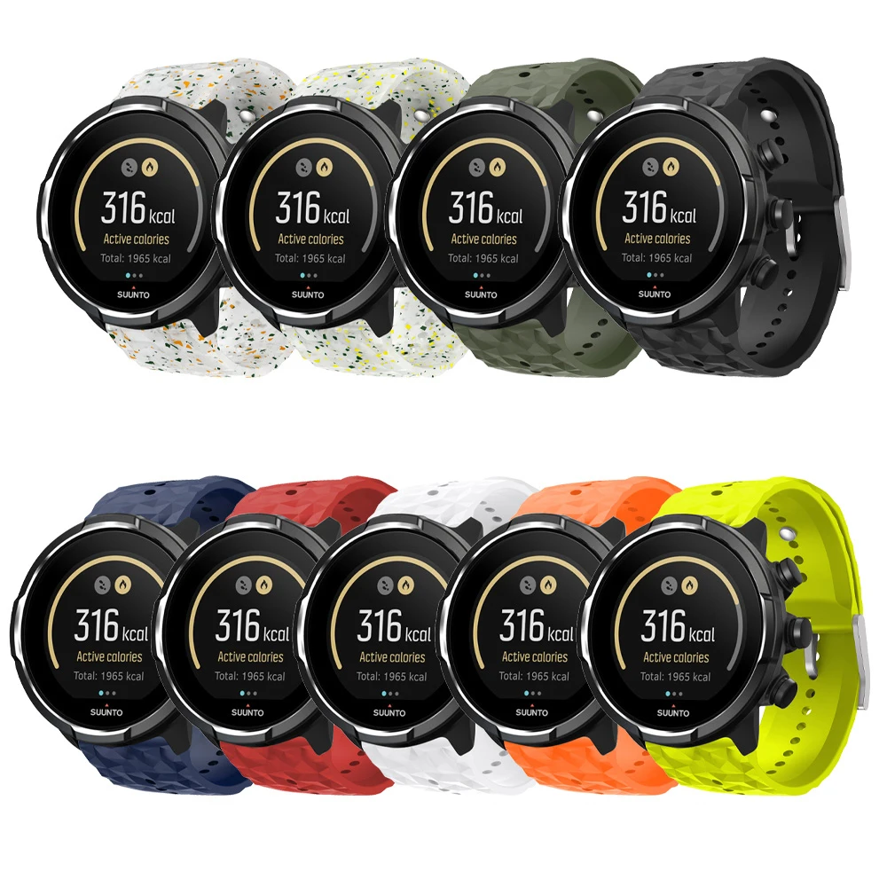 24 مللي متر الرياضة في الهواء الطلق سيليكون شريط للرسغ ل Suunto 7/ 9 /D5 المتقشف المعصم HR بارو أشرطة ساعات ذكية استبدال سوار تنفس