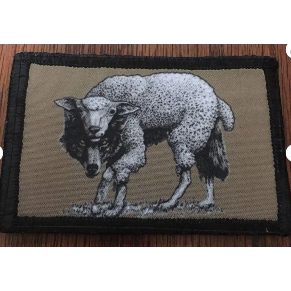 Beware of A Wolf in Sheep's Clothing Embroidery Patch Creative Hook and Loop Armband Cartoon Backpack Patches for Clothing DIY