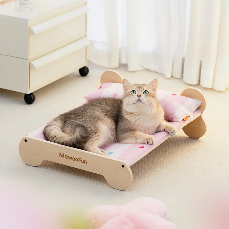 New to Bone Wooden Removable Indoor Cute Cat Pet Dog Bed Nest