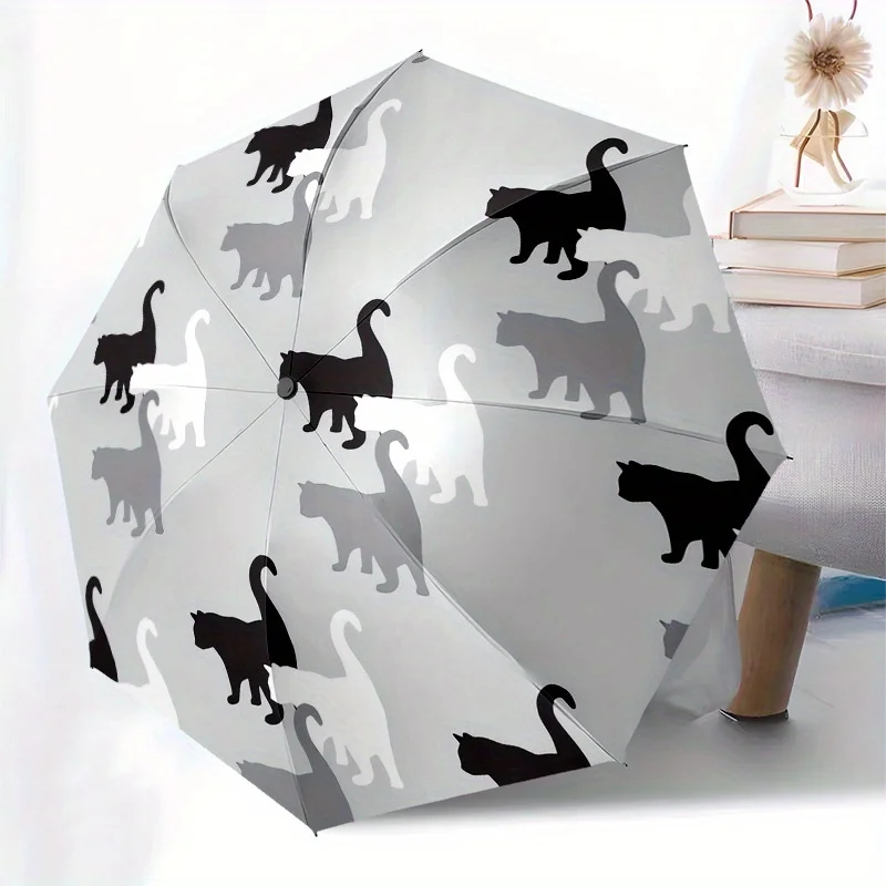 Paraguas Automático Antiviento para Mujer con Apertura/Cierre de un Toque - Paraguas de Viaje Compacto, Sistema de Apertura/Cierre Automático, 8 Varillas Resistentes