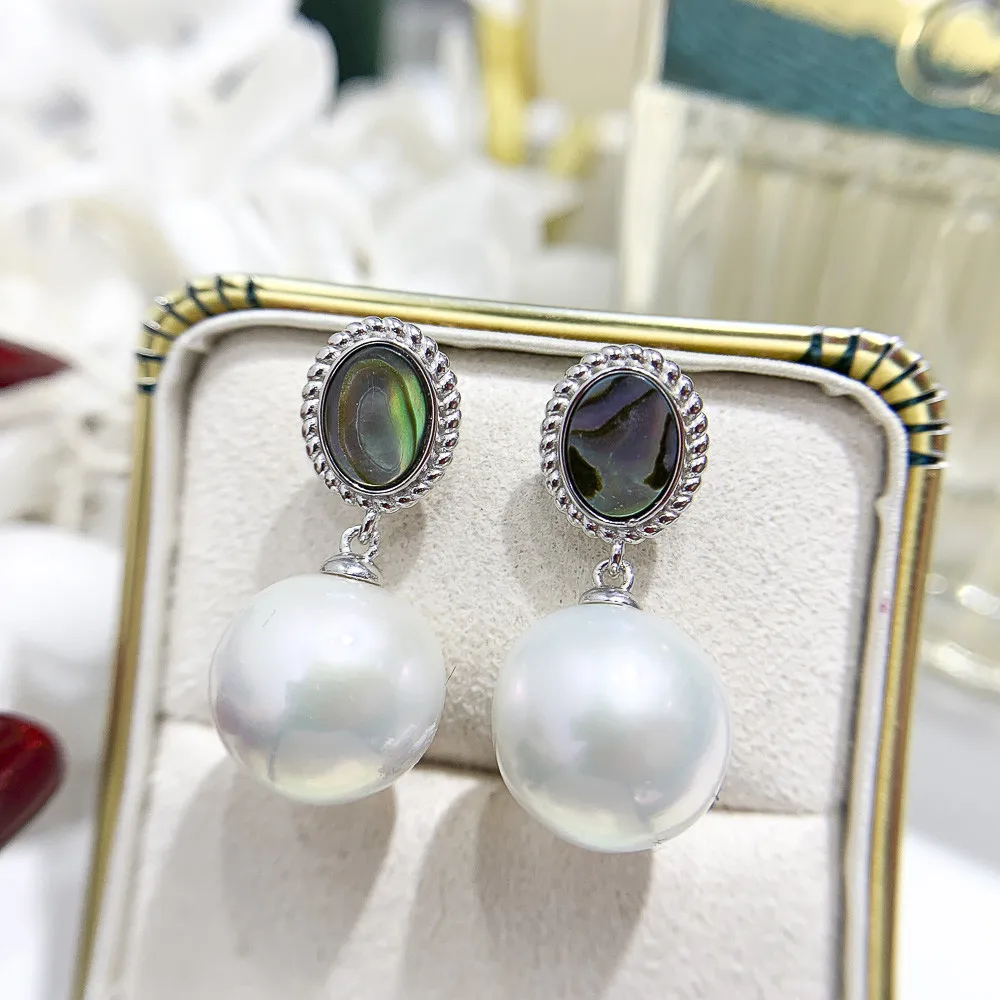 Solid S925 Sterling Silver Earring Settings for DIY, Handmade Material, Fine Jewelry, Finding Accessories, E055, 1 Pair