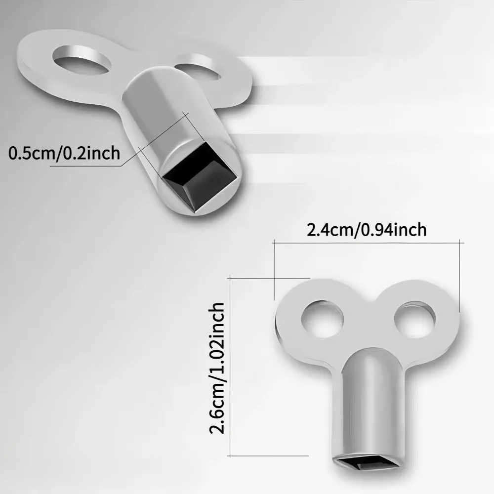 1pc Zinc Alloy Radiator Valve Key - 4-Corner Wrench for Heating Vent Air Release & Maintenance