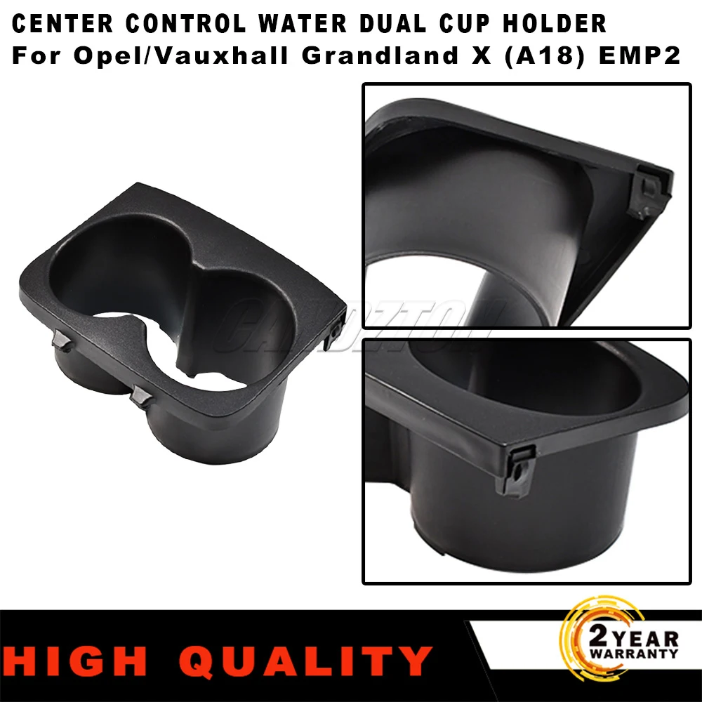 

For Opel/Vauxhall Grandland X A18 EMP2 2017-2023 New 1 Pc Center Control Water Dual Cup Holder Black 9839834177 car accessories