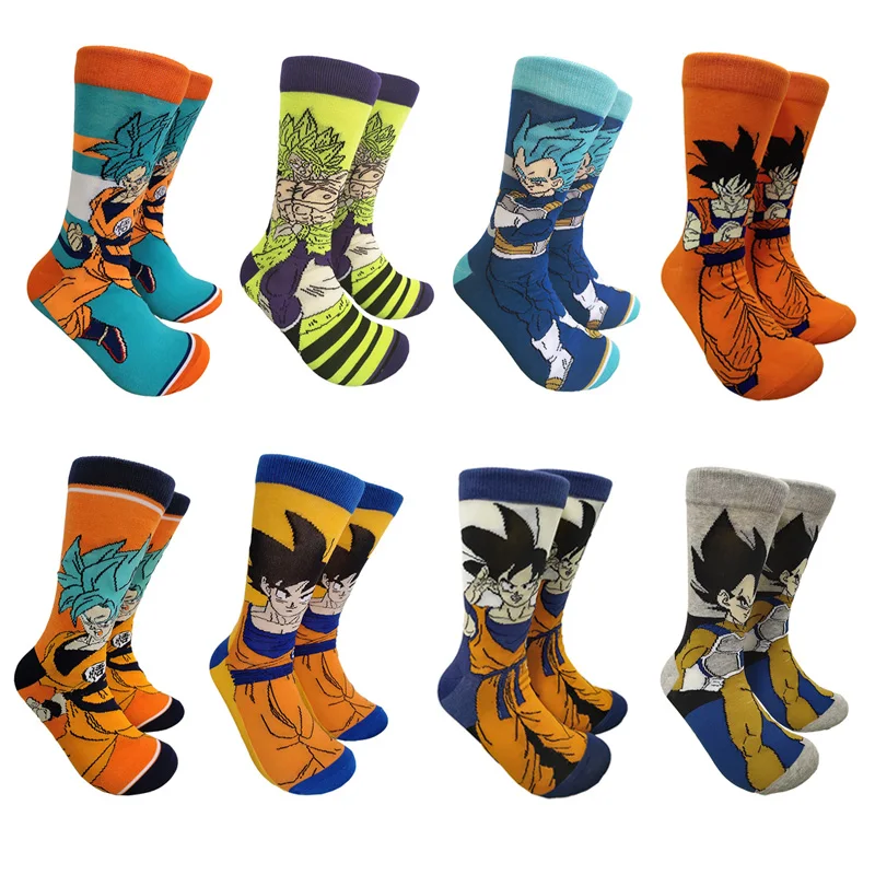 Anime Dragon Ball Stockings Cartoons Son Goku Action Figures Casual Sport Elastic Harajuku Long Socks Toys for Men Women Gifts