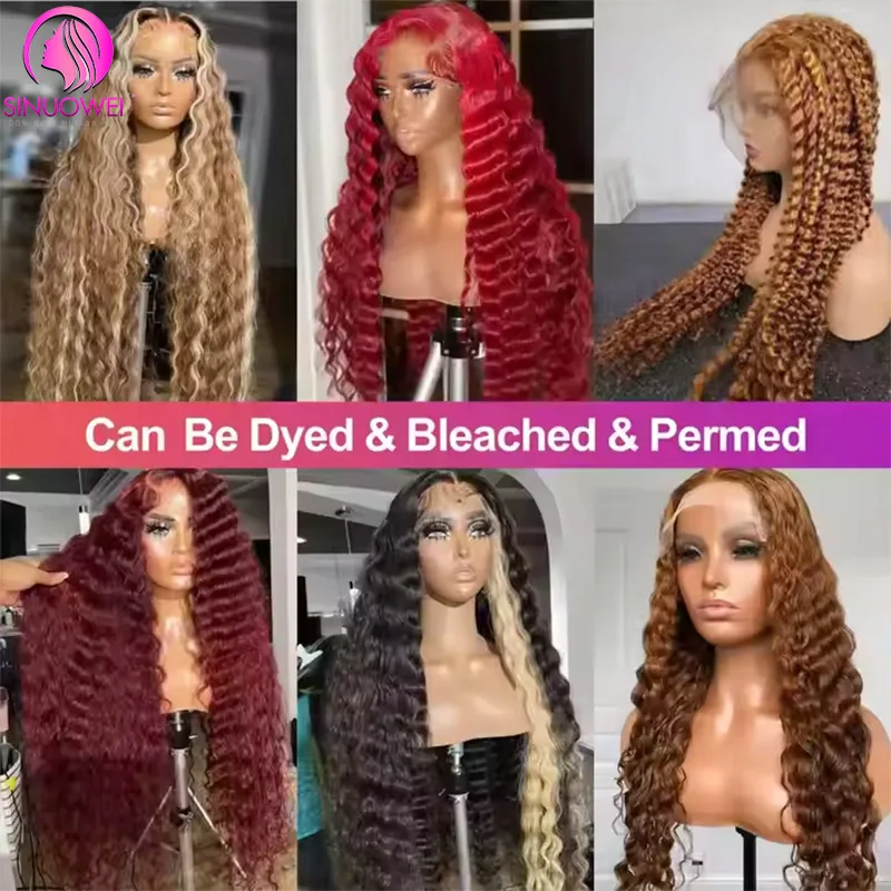 13x6 Loose Deep Wave Lace Front Wigs Human Hair Transparent Lace Front Wigs 200% Density Deep Wave Lace Frontal Wigs Pre Plucked image 6