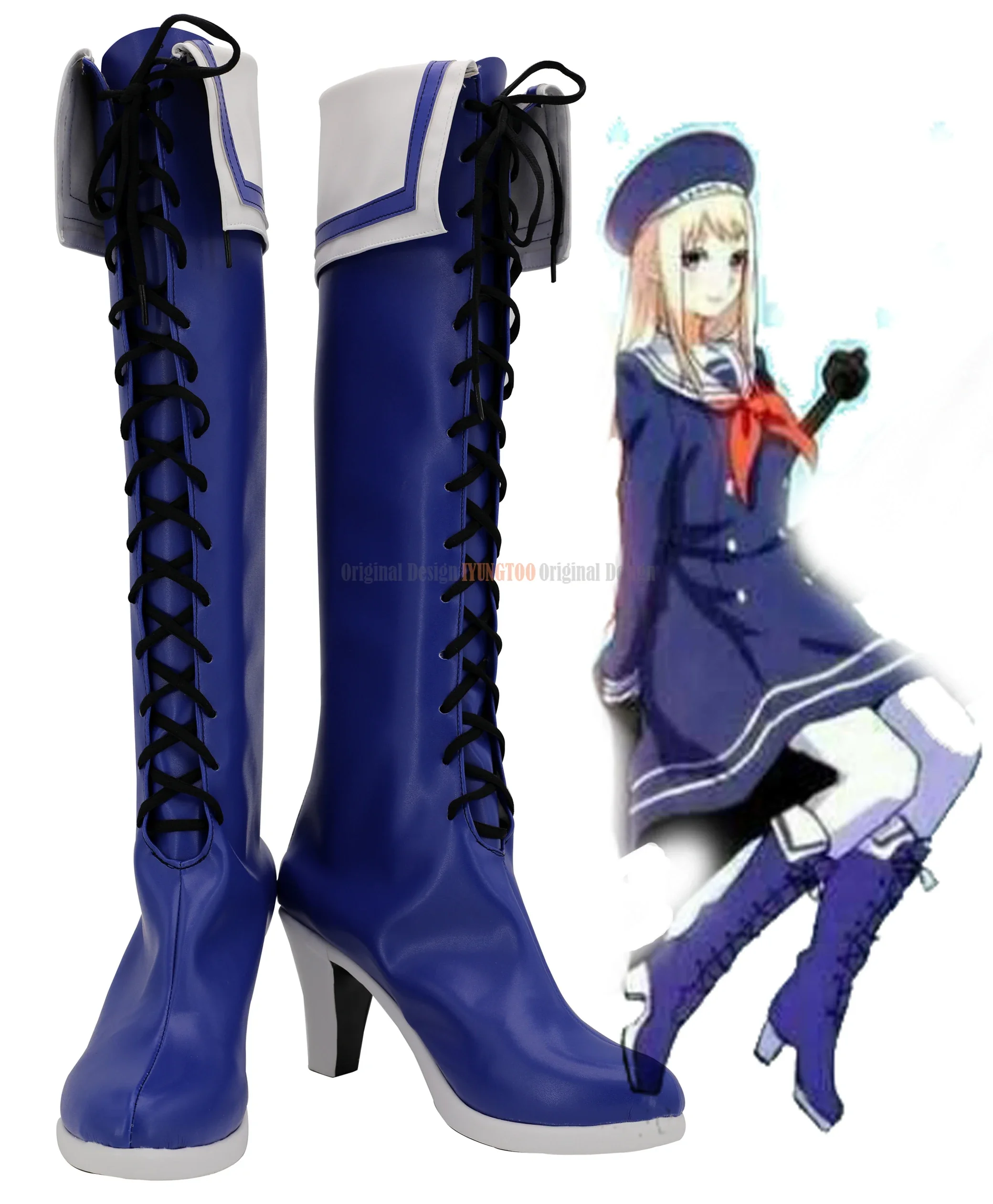 APH Russian Anya Shoes Cosplay Axis Powers Hetalia Anna Braginskaya Cosplay Boots Blue Shoes Custom Made for Unisex