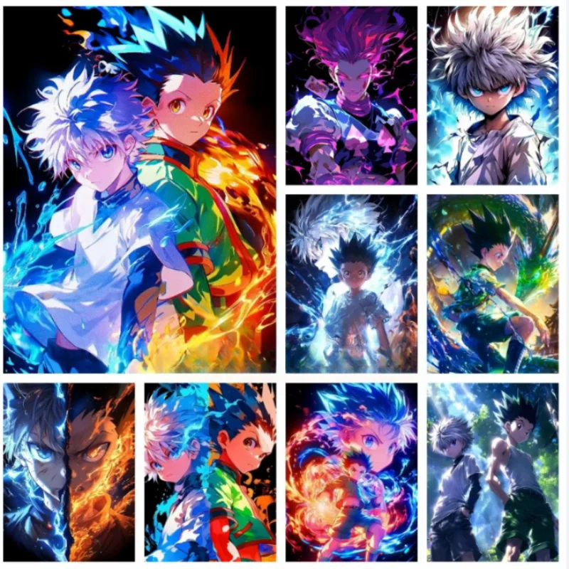 Pintura al óleo por números dibujados a mano Hunter X Hunter, Kit de Anime japonés para adultos, pintura acrílica DIY, obra de arte, regalo, decoración del hogar