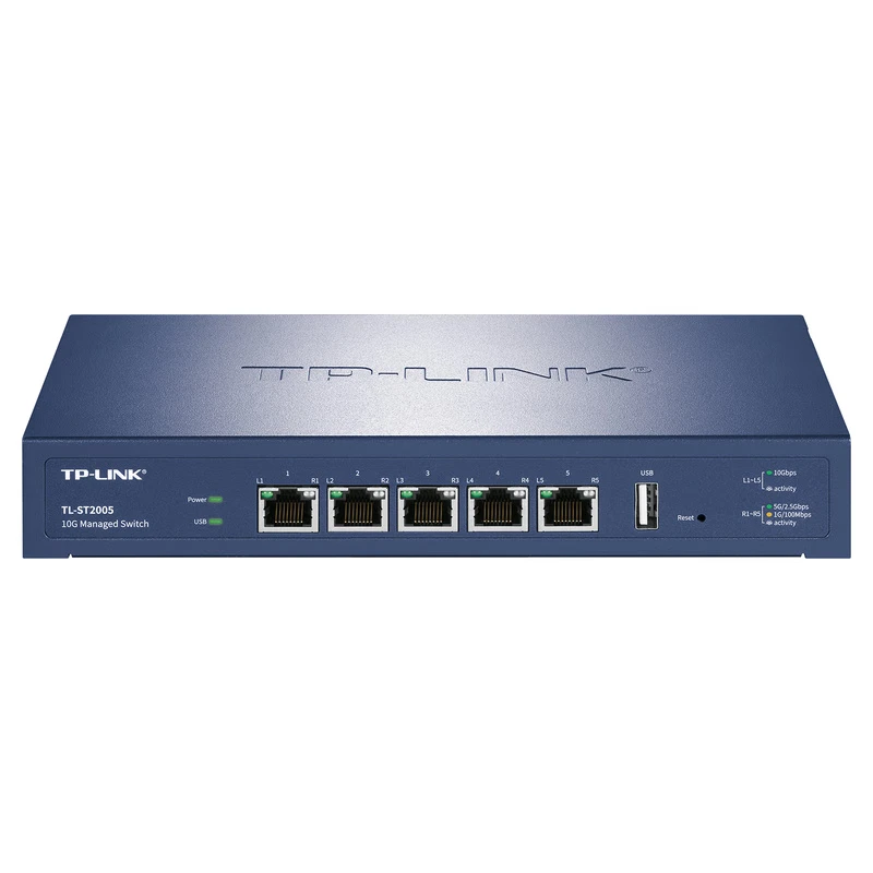 TP-Link TL-ST2005 5 Port 10G/Multi-Gig Unmanaged Ethernet Desktop Switch, Plug & Play, Sturdy Metal, Speed Auto-Negotiation