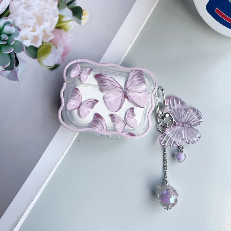 For Airpods 3 Case With Butterfly Pendant Soft Glitter TPU Protective Cover for Airpods 1/2/Pro view 6