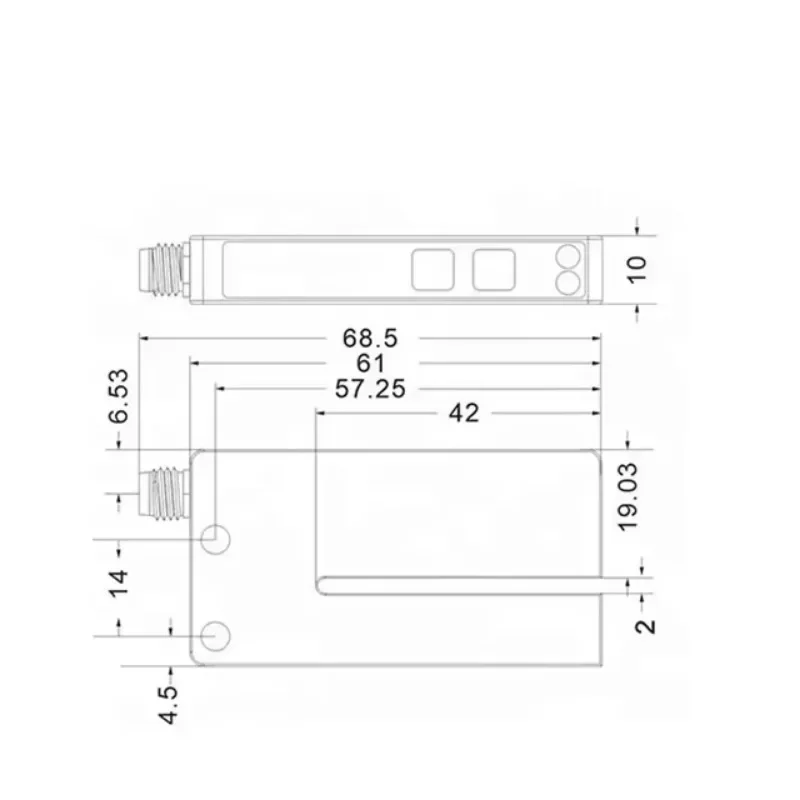 Range 2mm Length Gap Label Slot Packaging Industrial Photoelectric Sensor 12~ 24V DC