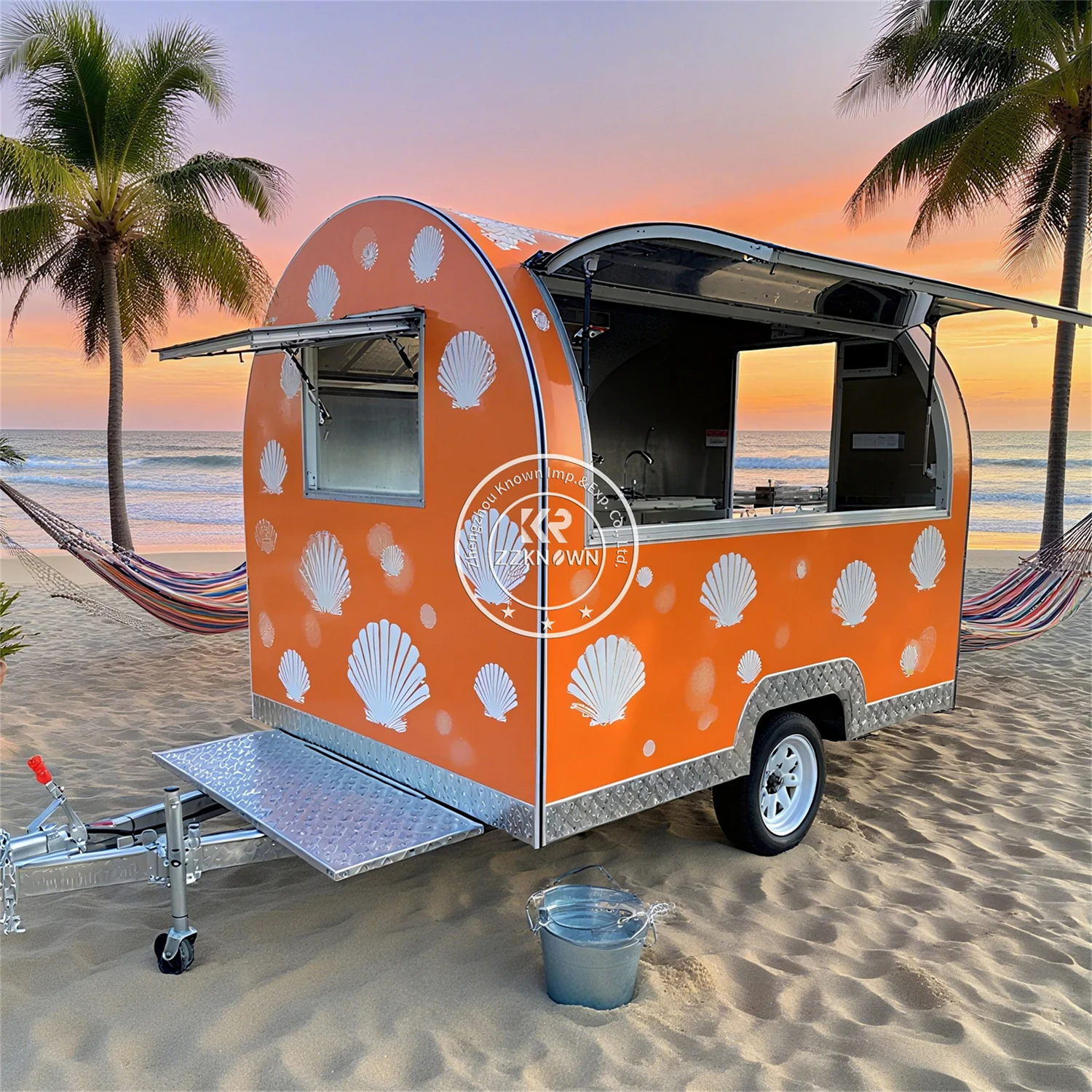 Rimorchio per alimenti per concessione mobile da strada Carrello per gelato mobile per hot dog approvato dagli Stati Uniti Camion per fast food personalizzato con cucina completa