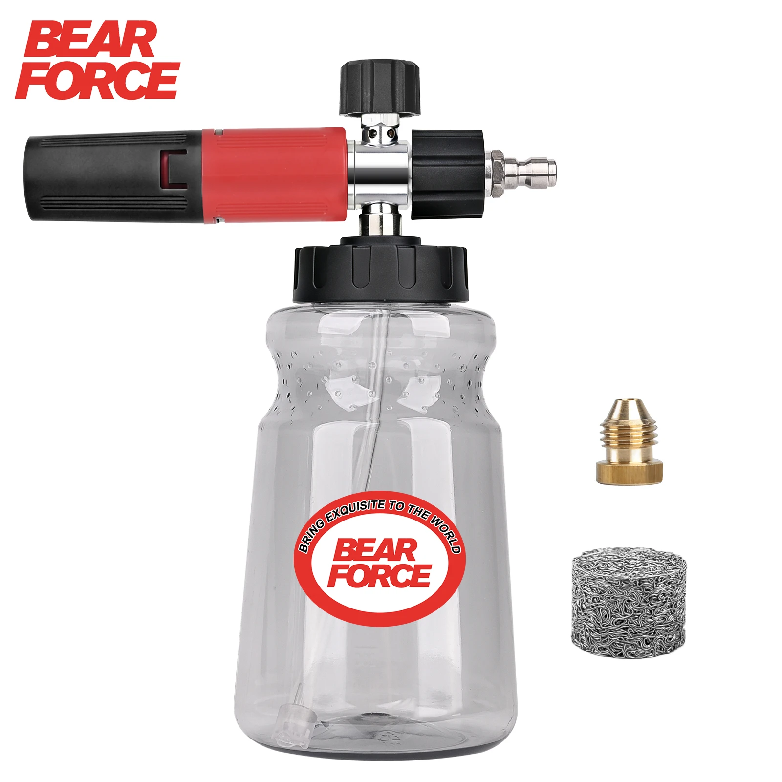 Pressure Washer Foam Cannon for 1/4” Quick Connector with 360° Adjustable Spray Nozzle, New Generation Adjustable Spray Nozzle