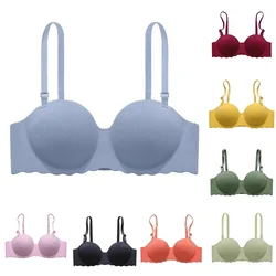 Woman Ladies Sexy Bras Push Up Seamless Underwear Wireless Lingerie Convertible Straps Detachable Double Shoulder Straps