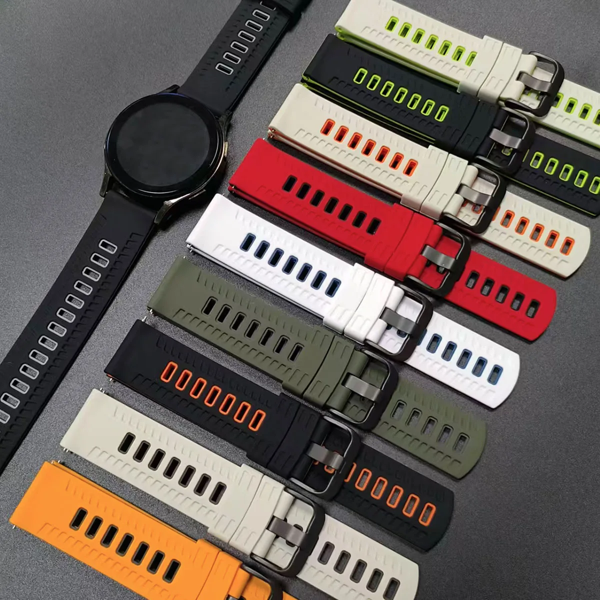 22 مللي متر الرياضة الفرقة ل Xiaomi ساعة 2 برو/S4/S2 46 مللي متر سوار كوريا ل Mi ساعة اللون 2/S3/S1 برو نشط حزام سوار معصم من السيليكون #2