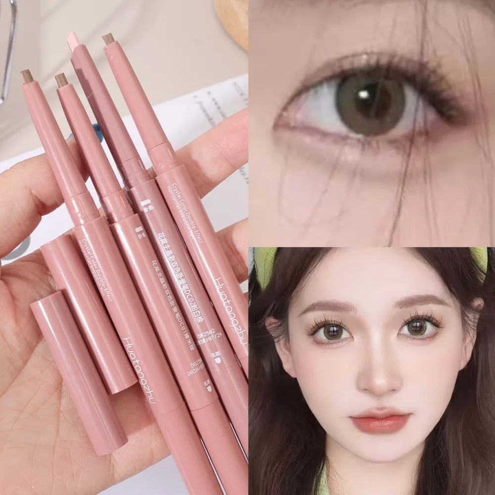 2-in-1 Matte Erhellen Liegen Seidenraupe Untere Augenlid Make-Up Kontur Stift Doppel-ende Eyeliner Seidenraupe Bleistift Highlighter Cosmeticos