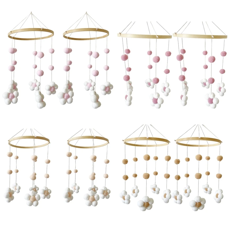 

Nordic Fur Ball Flower Wind Chime Bed Bell Baby Room Children's Room Children's Clothing Store Wind Chime Decoration