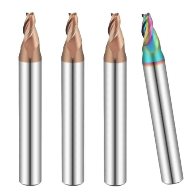 Integral Cemented Carbide Tungsten Steel Coated Taper Milling Cutter 0.5° 1° 2° 4° Processing Aluminum Flat Bottom Angle Knife