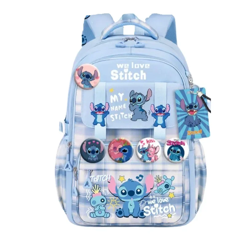 Disney Stitch Animation Peripheral Creative Cartoon Cute Print mochila informal ligera de gran capacidad versátil para estudiantes, regalo