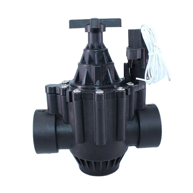 DN32 Plastic Latching solenoid valve manual on/off pilot diaphragm flow control 1 1/4 inch irrigation solenoid valve