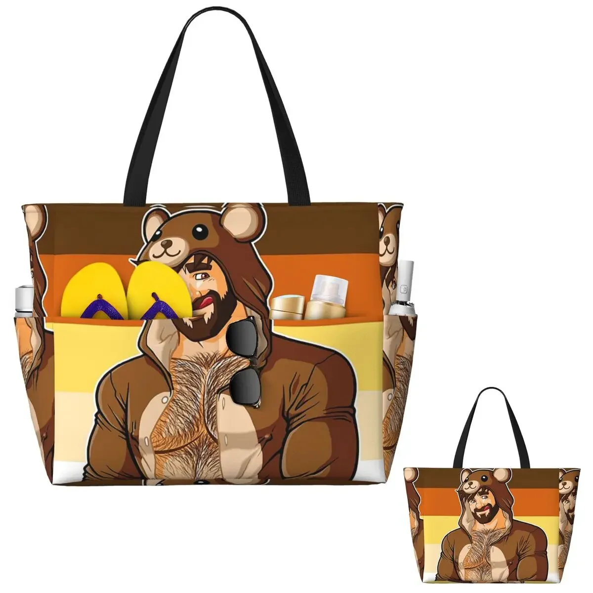 Adam Likes Teddy Bears - Bear Pride Beach Tote Bag Sport Gym Yoga Duffle Large Tote Bag Women Travel Bag Fitness bag