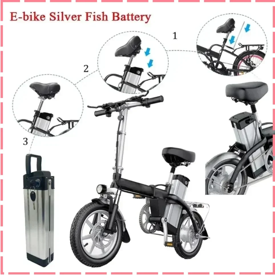 Air Express 2024 New 36V Lithium Battery Silver Fish 36v10ah20ah30ah40ah Suitable for 250-800W Universal Large Capacity Remote