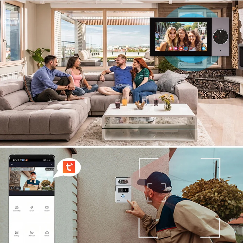 Best-Selling Design Commax 4-Wire Door Intercom IP65 Waterproof Camera 7-Inch Villa Video Intercom System